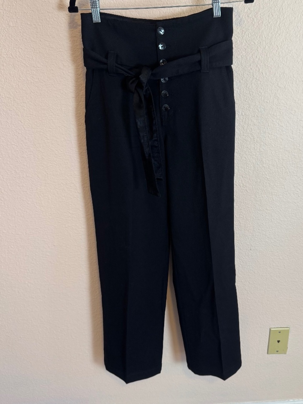 Vintage Y2K Hugo Boss High Waisted Tailored Pants Sz 8 Black